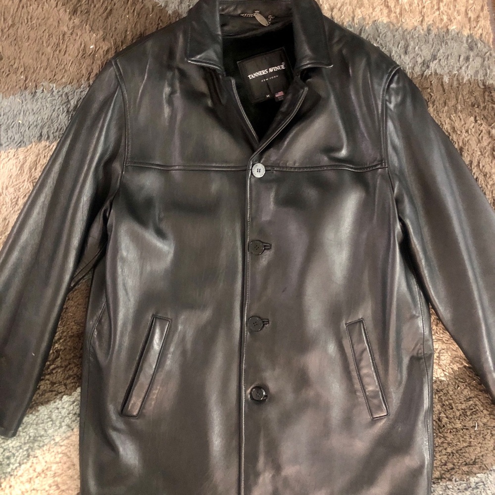 Tanners Avenue New York Mens Black Leather Jacket Size Medium